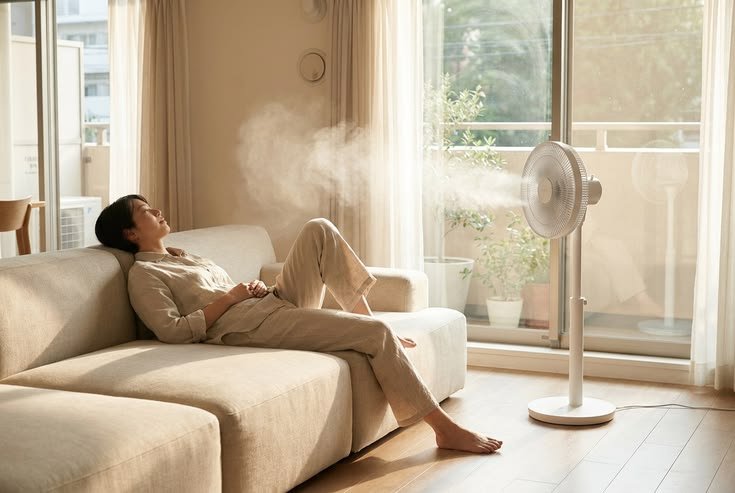 Modern air purifier in a clean indoor space